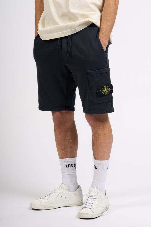 Stone Island Bermuda in Felpa Blu Uomo