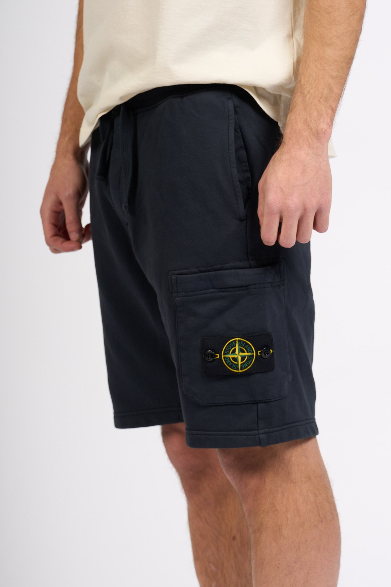 Stone Island Bermuda in Felpa Blu Uomo-7