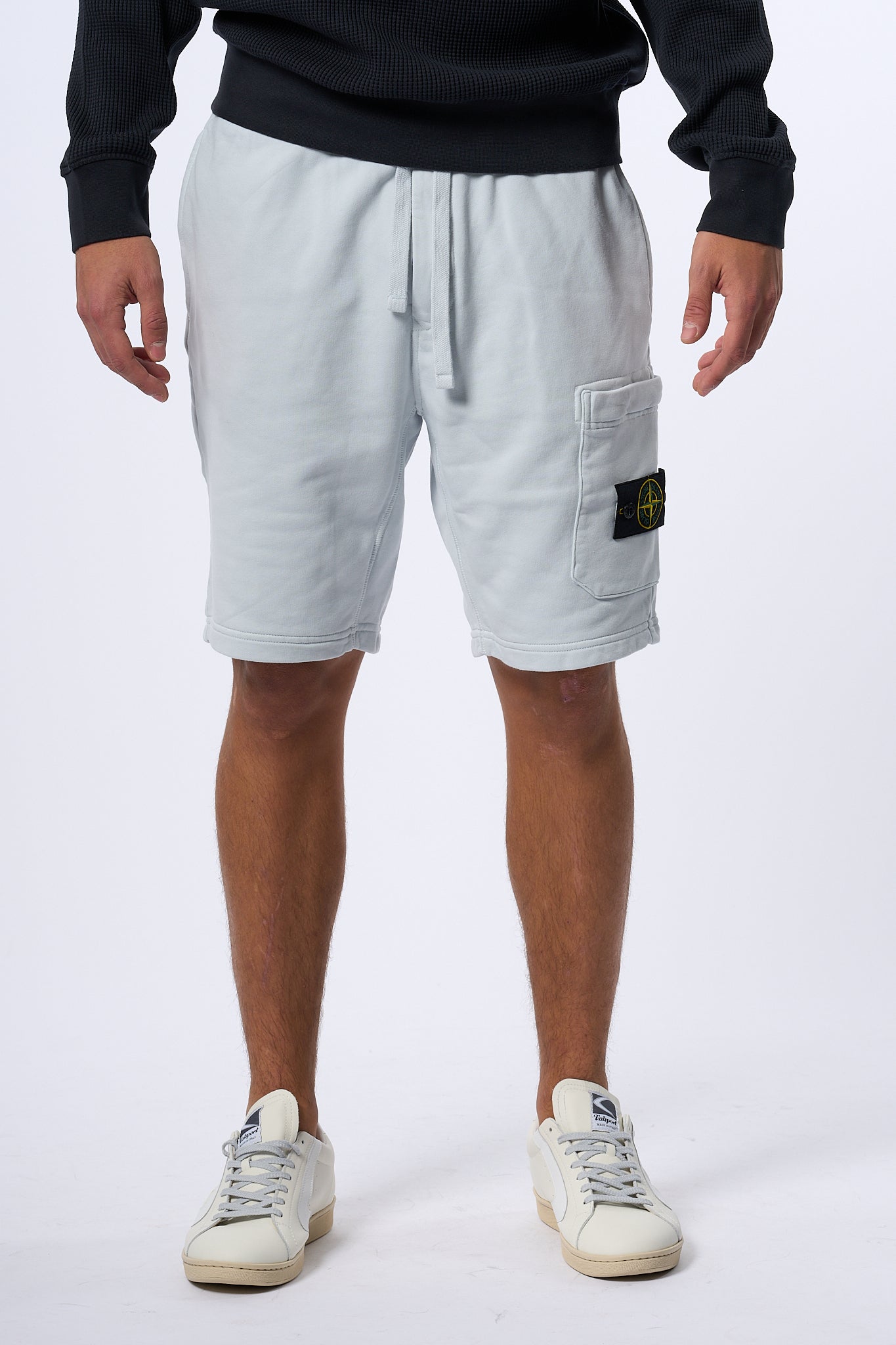 Stone Island Bermuda in Felpa Cielo Uomo-4