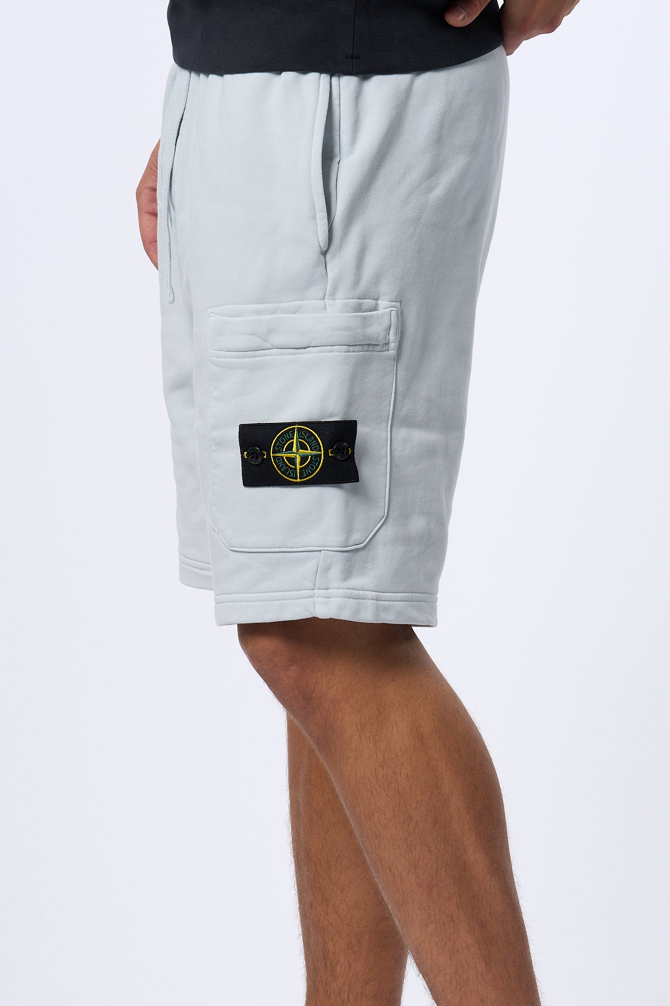 Stone Island Bermuda in Felpa Cielo Uomo-5