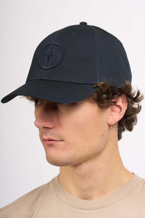 Stone Island Cappellino con Logo Ricamato Blu Uomo