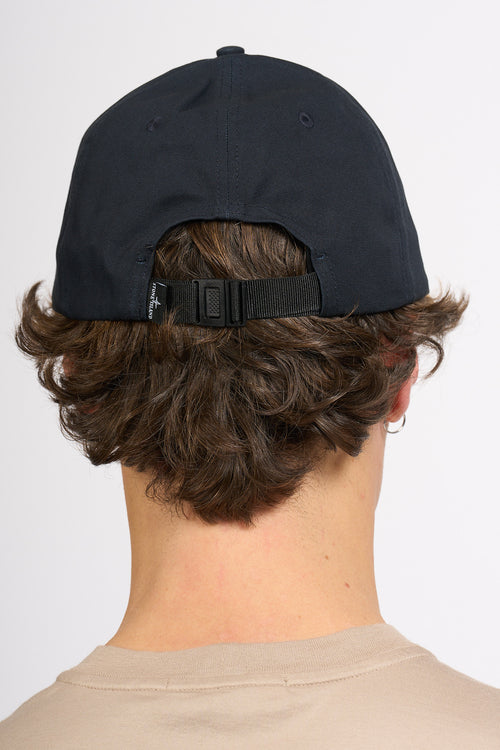 Stone Island Cappellino con Logo Ricamato Blu Uomo-2