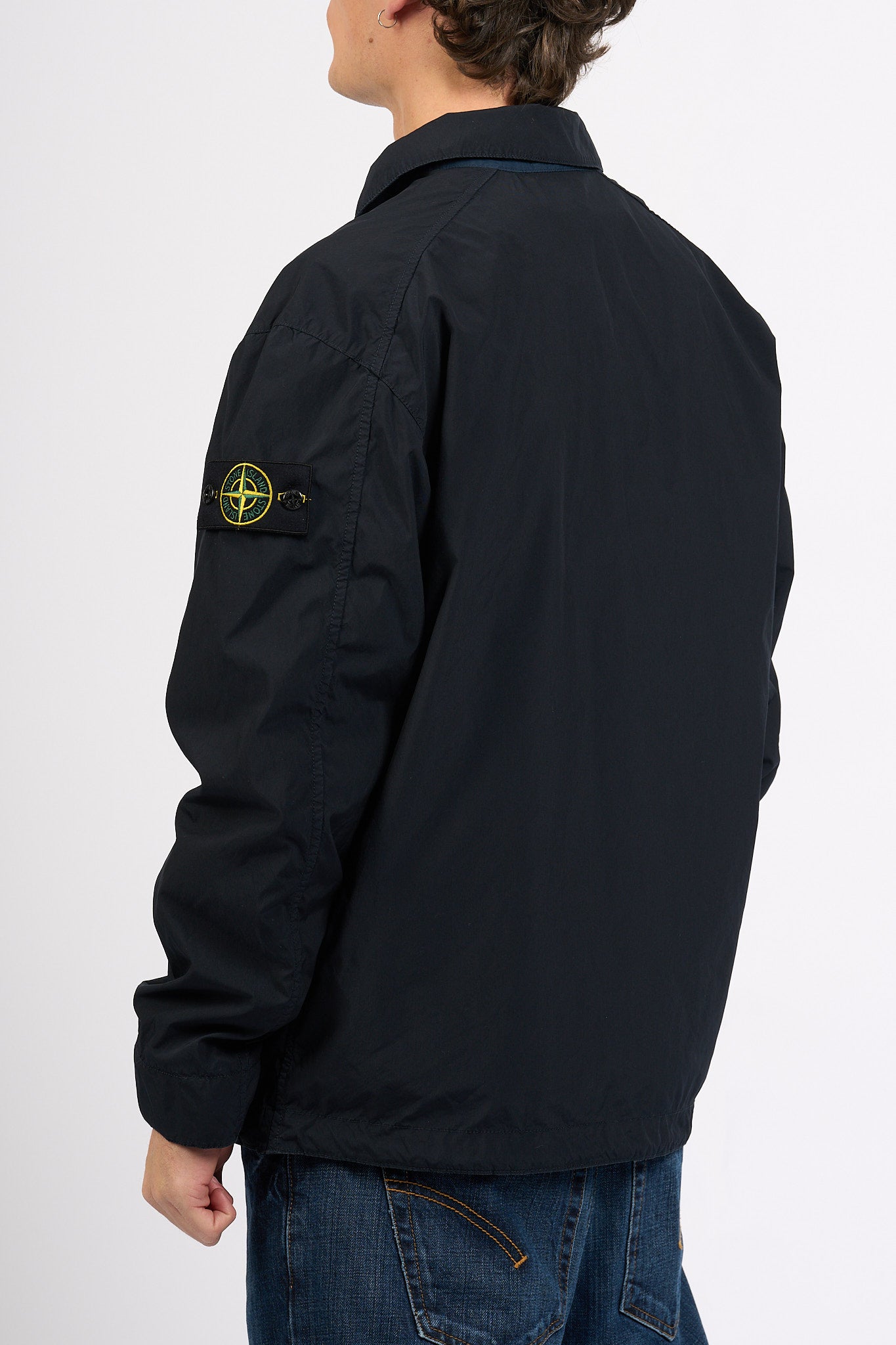 Stone Island Coach Jacket Blu Uomo-5
