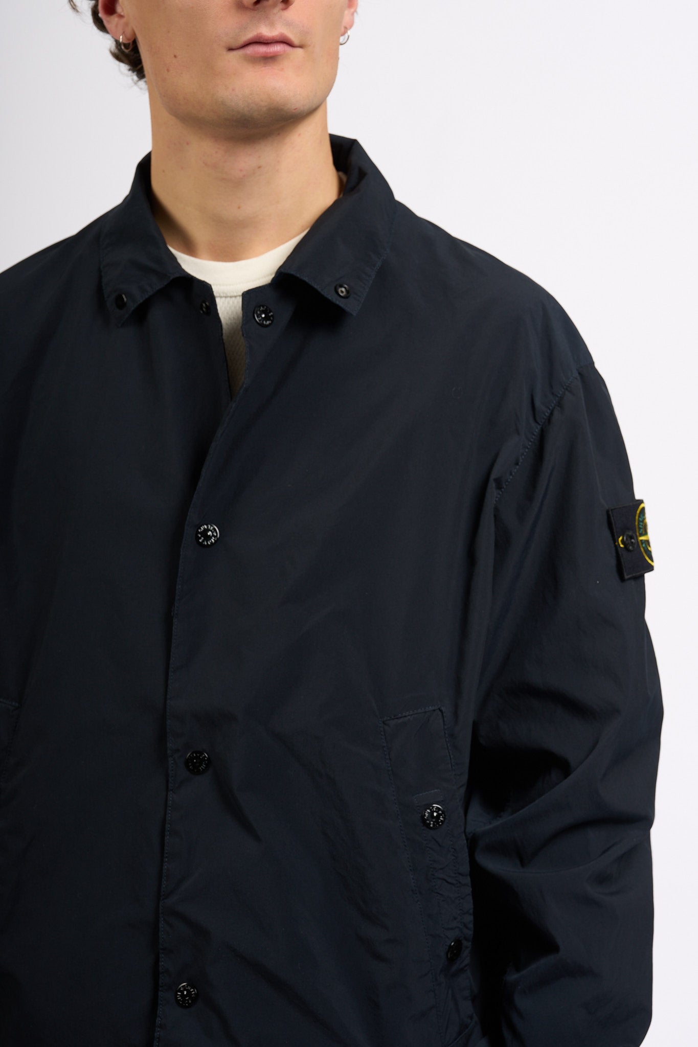 Stone Island Coach Jacket Blu Uomo-2