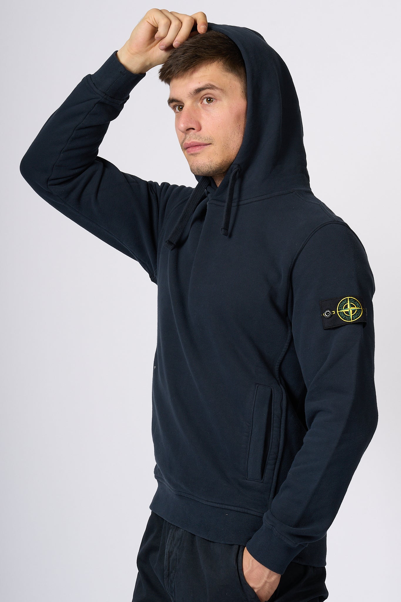 Stone Island Felpa Cappuccio Blu Uomo-1