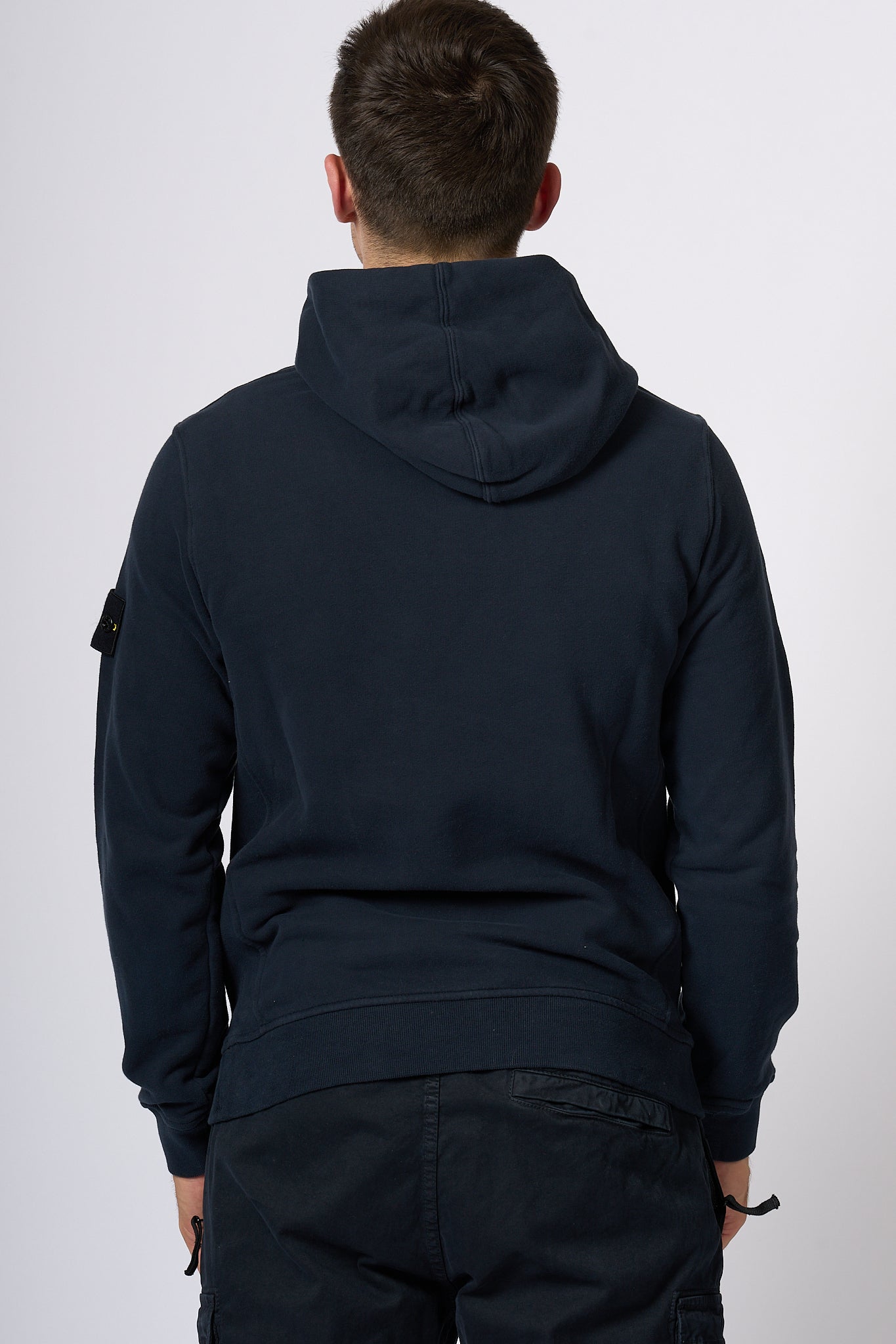 Stone Island Felpa Cappuccio Blu Uomo-3