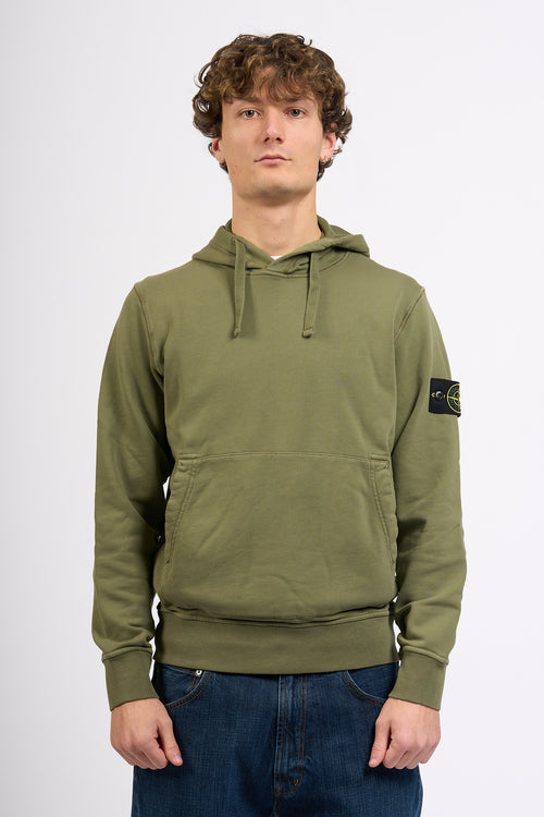 Stone Island Felpa Cappuccio Verde militare Uomo-2