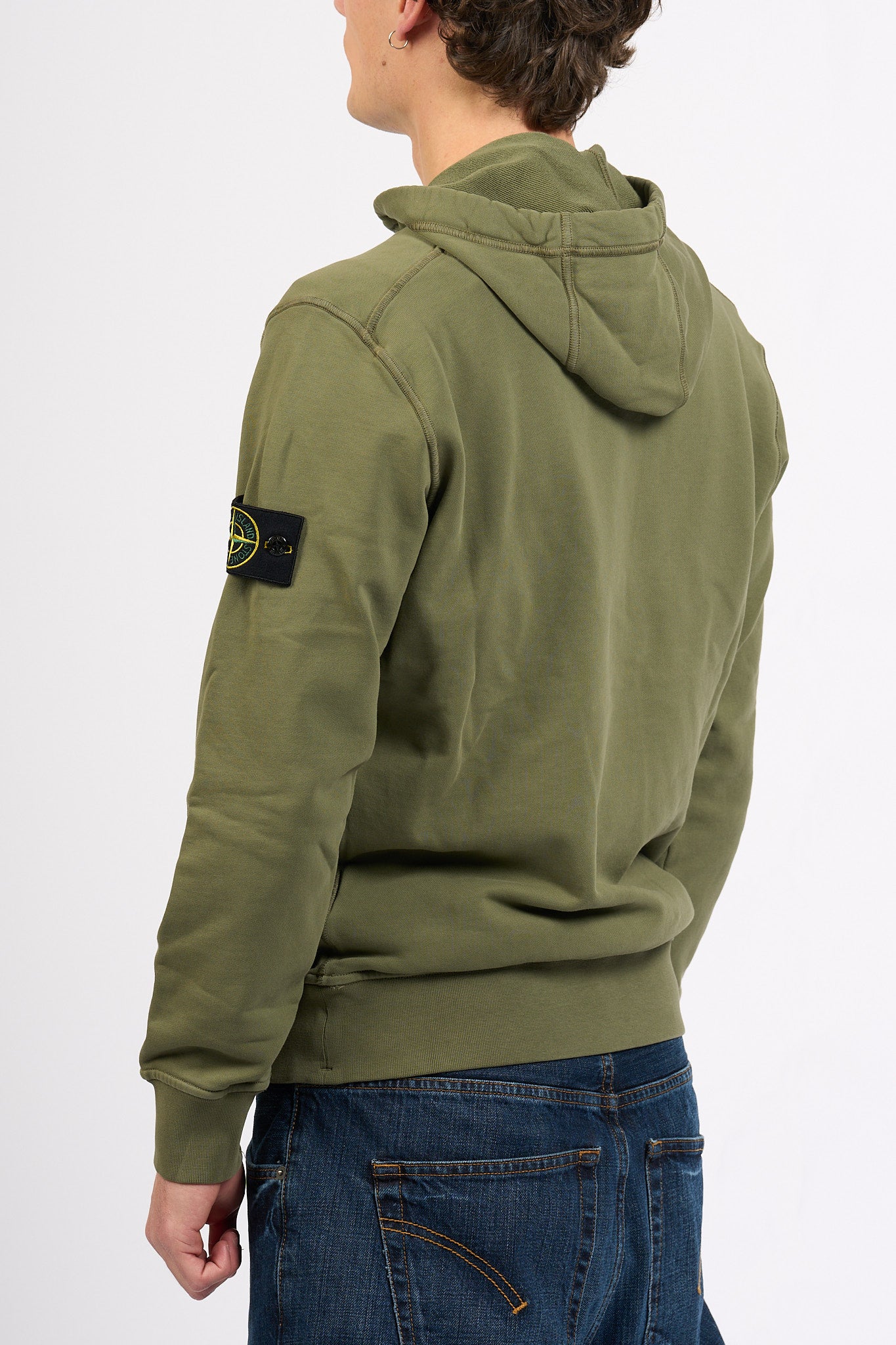 Stone Island Felpa Cappuccio Verde militare Uomo-6