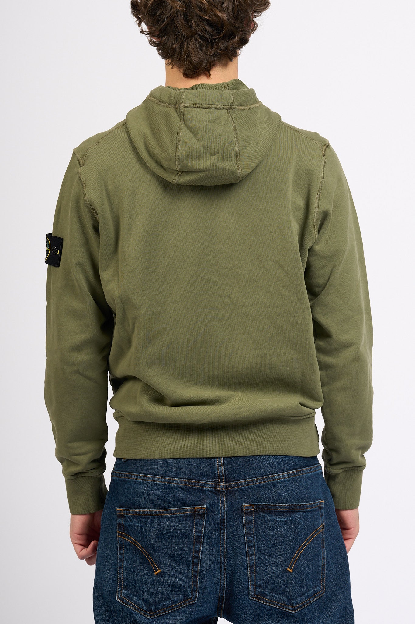 Stone Island Felpa Cappuccio Verde militare Uomo-7