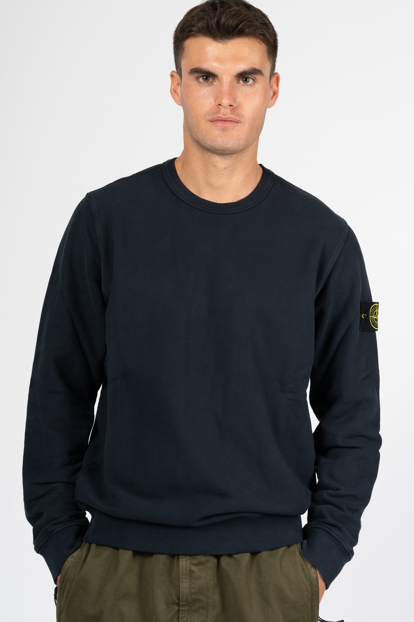 Stone Island Men's Navy Blue Crewneck Sweatshirt-1