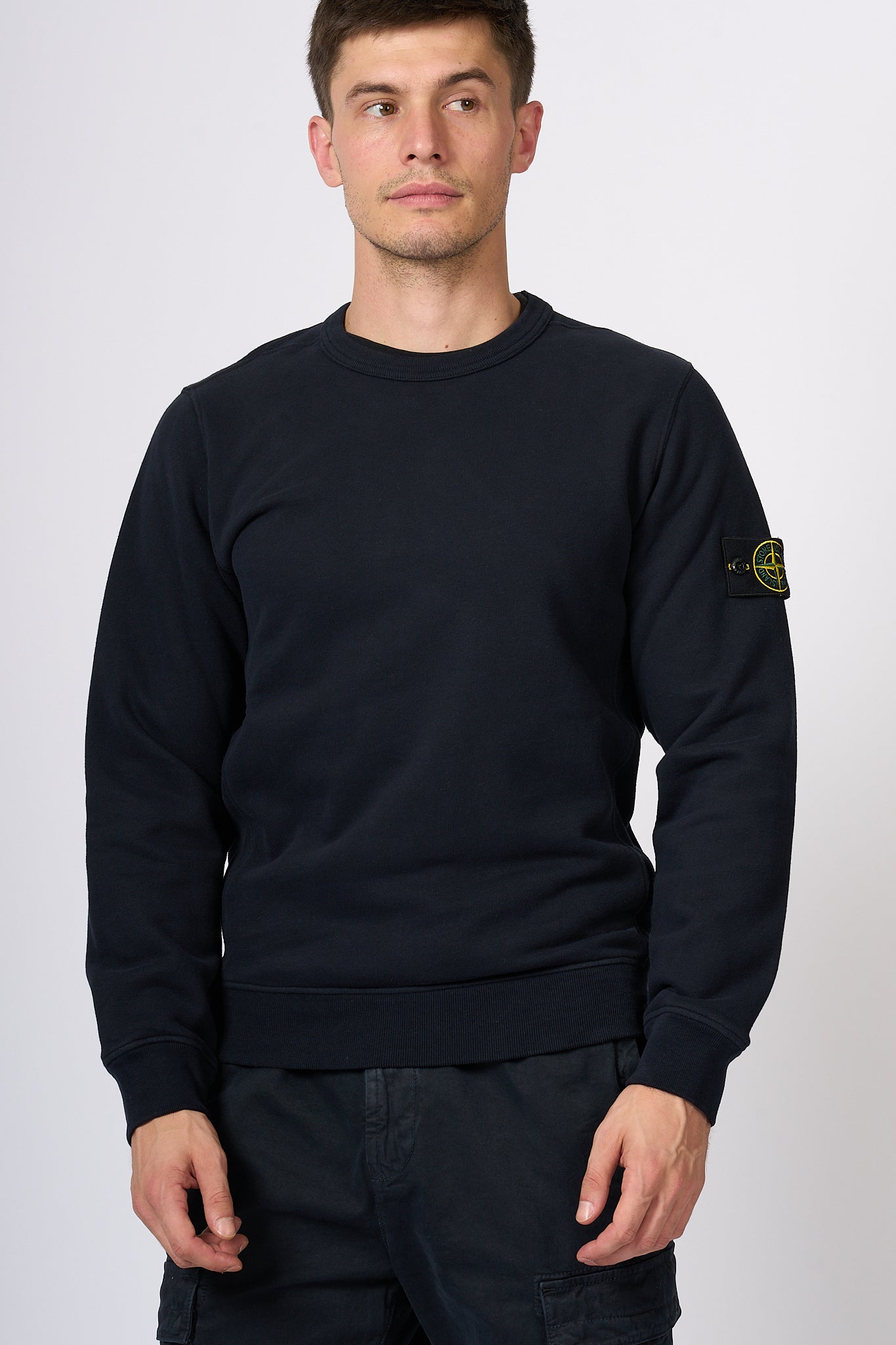 Stone Island Felpa Girocollo Blu Uomo-1