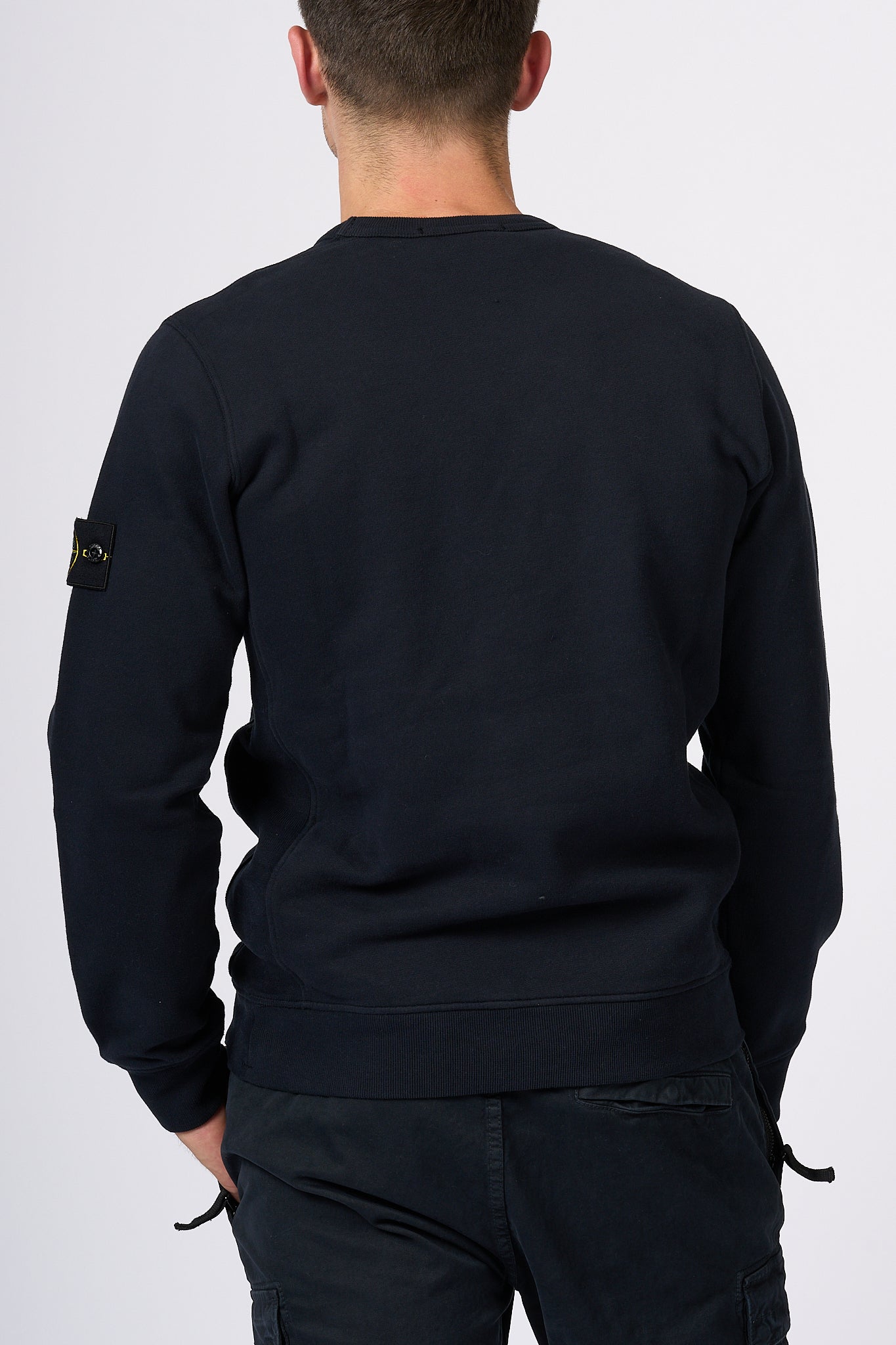 Stone Island Felpa Girocollo Blu Uomo-4