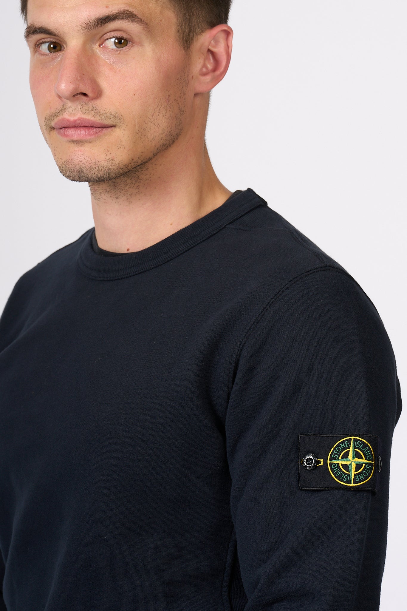 Stone Island Felpa Girocollo Blu Uomo-5