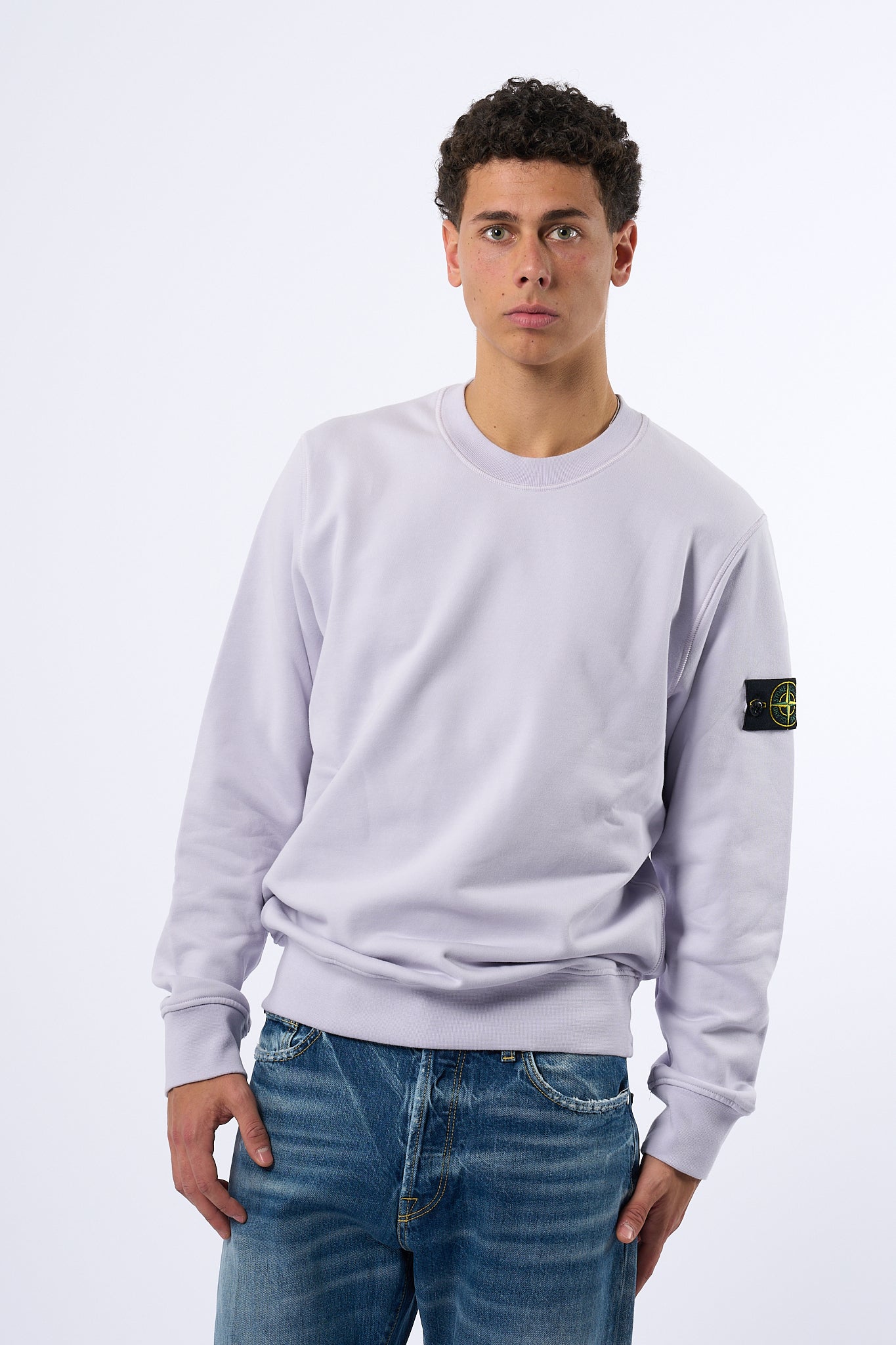 Stone Island Felpa Girocollo 6100044 Glicine Uomo-2