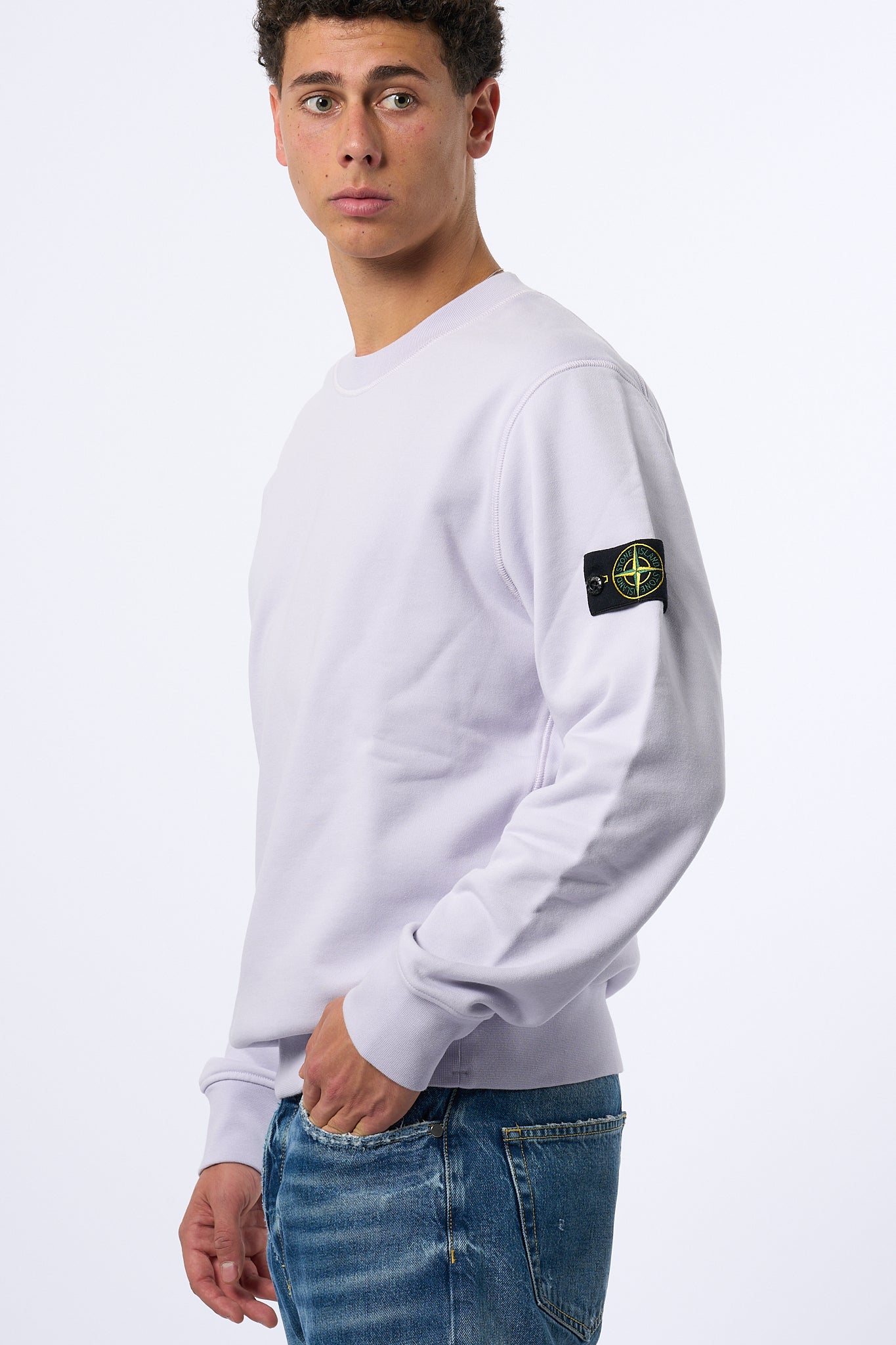 Stone Island Felpa Girocollo 6100044 Glicine Uomo-3