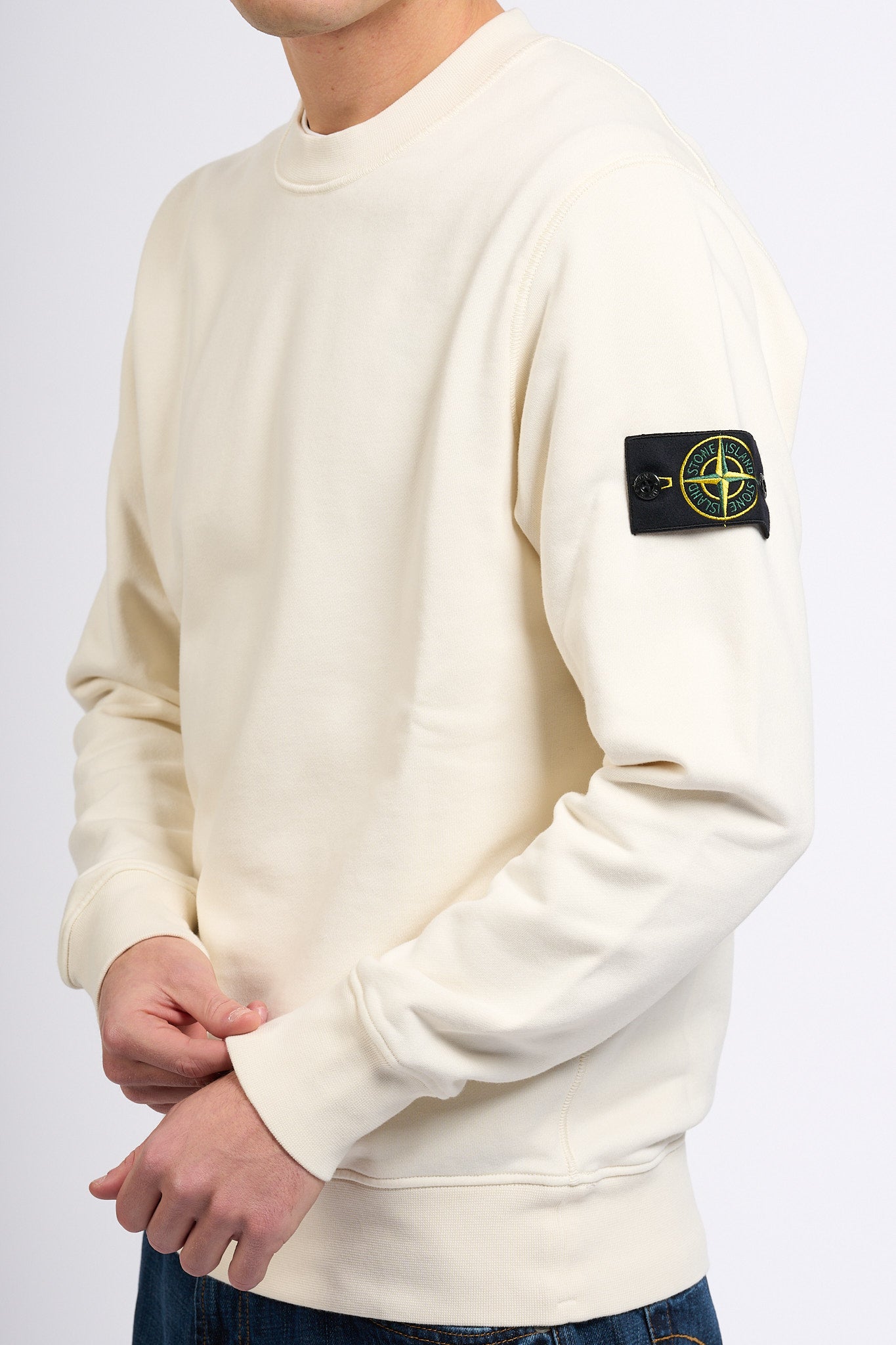 Stone Island Felpa Girocollo Regular Avorio Uomo-2