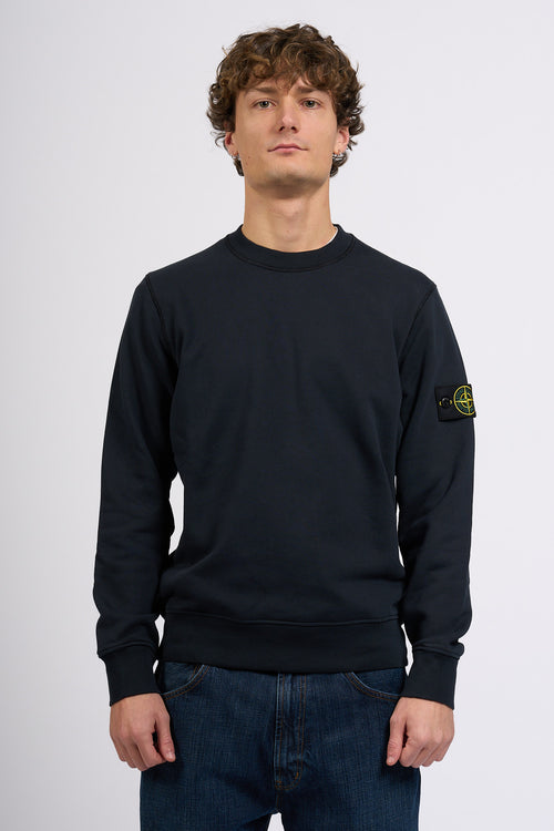Stone Island Felpa Girocollo Regular Blu Uomo