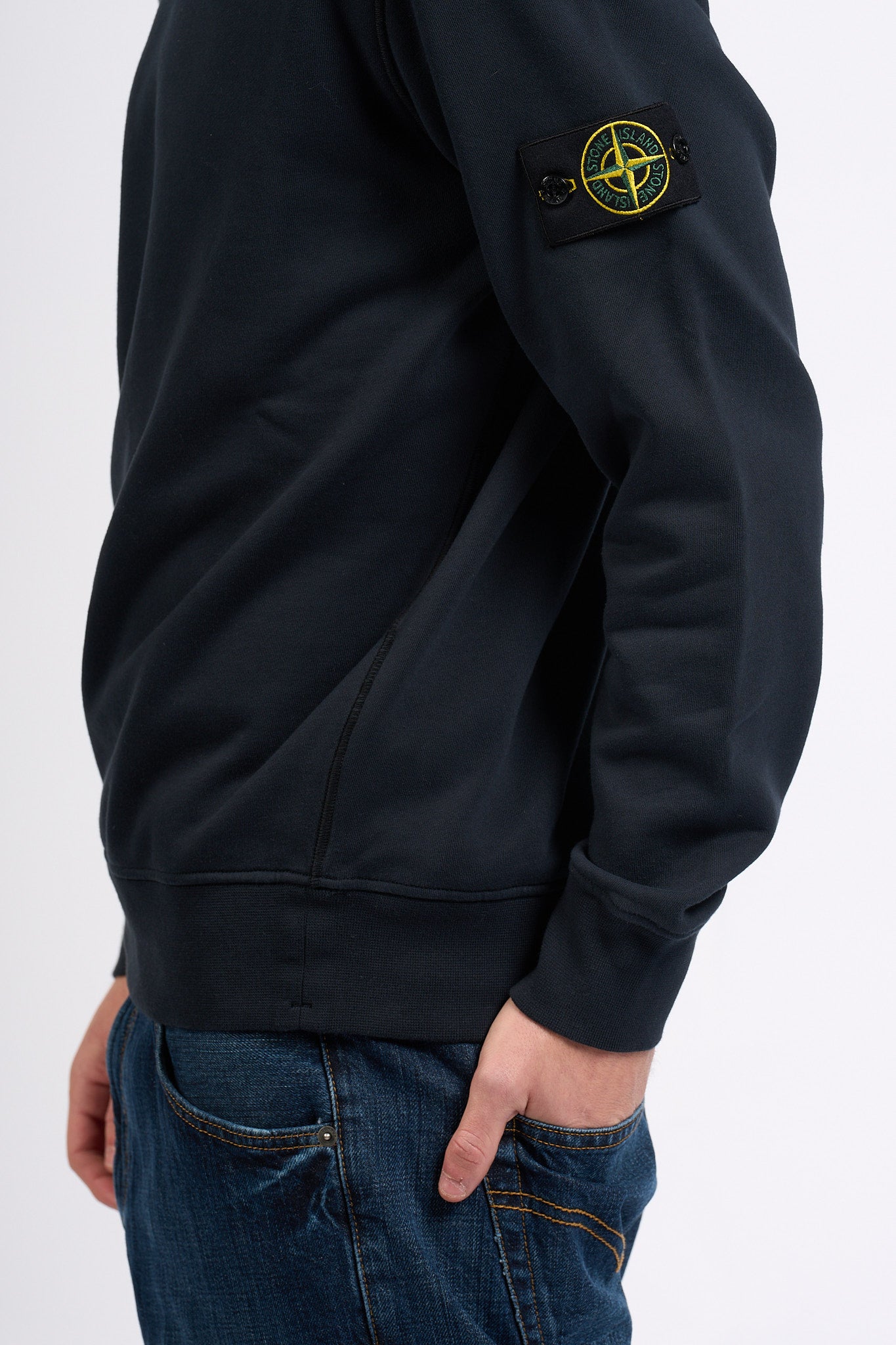 Stone Island Felpa Girocollo Regular Blu Uomo-2