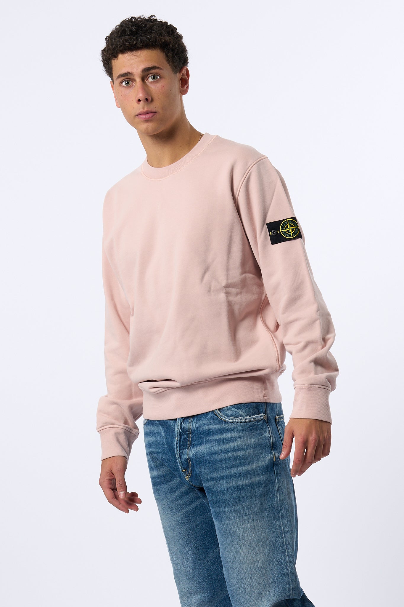 Stone Island Felpa Girocollo 6100044 Rosa Antico Uomo-3