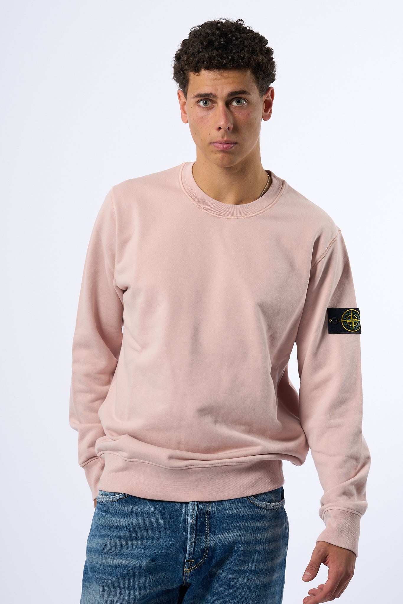 Stone Island Felpa Girocollo 6100044 Rosa Antico Uomo-4