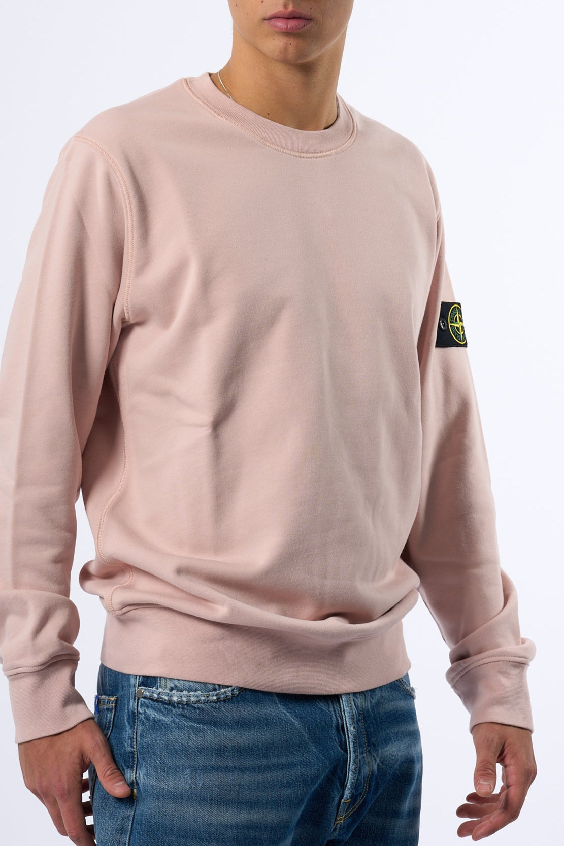 Stone Island Felpa Girocollo 6100044 Rosa Antico Uomo-1