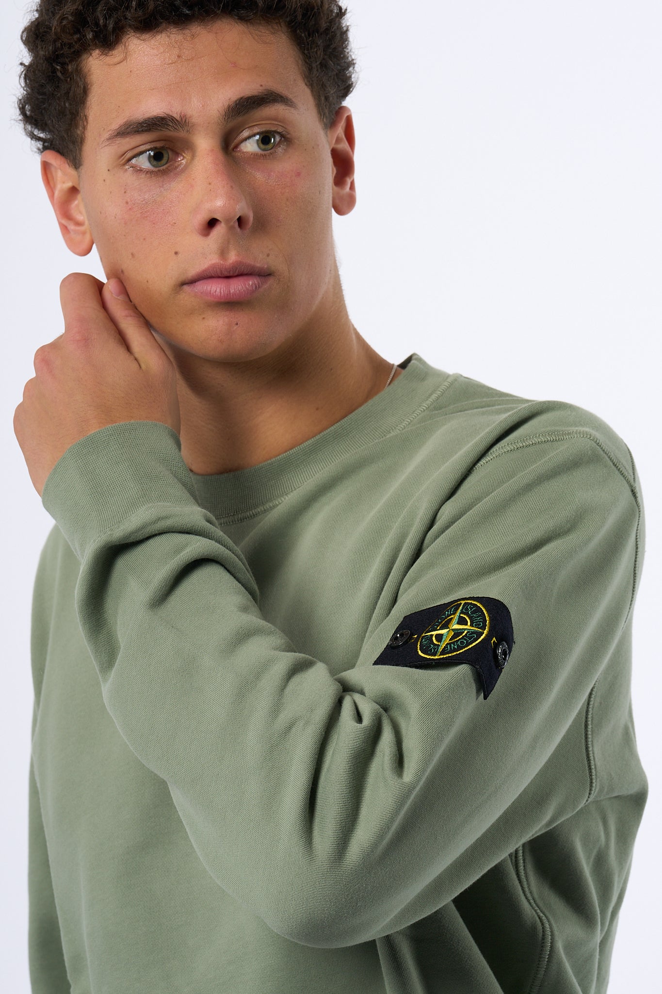 Stone Island Felpa Girocollo 6100044 Salvia Uomo-3