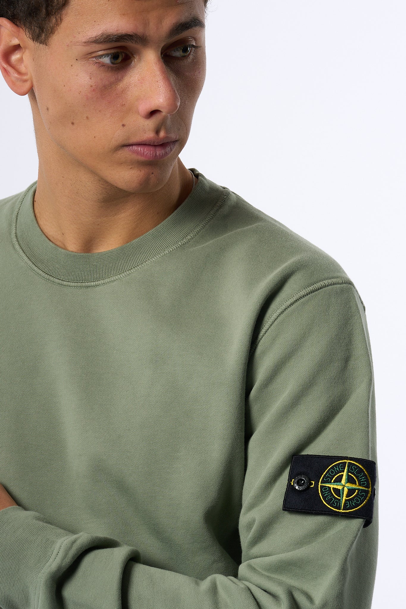 Stone Island Felpa Girocollo 6100044 Salvia Uomo-7