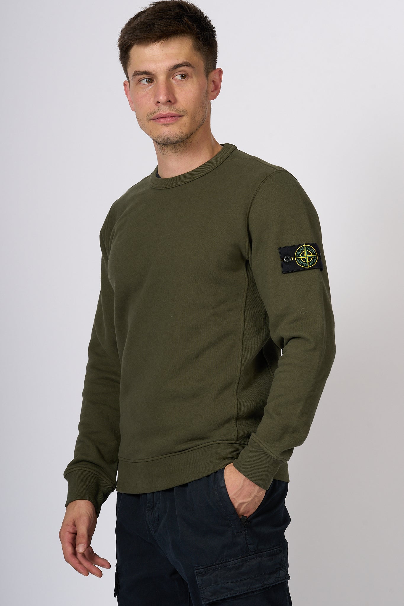 Stone Island Crewneck Sweatshirt Green Men-3