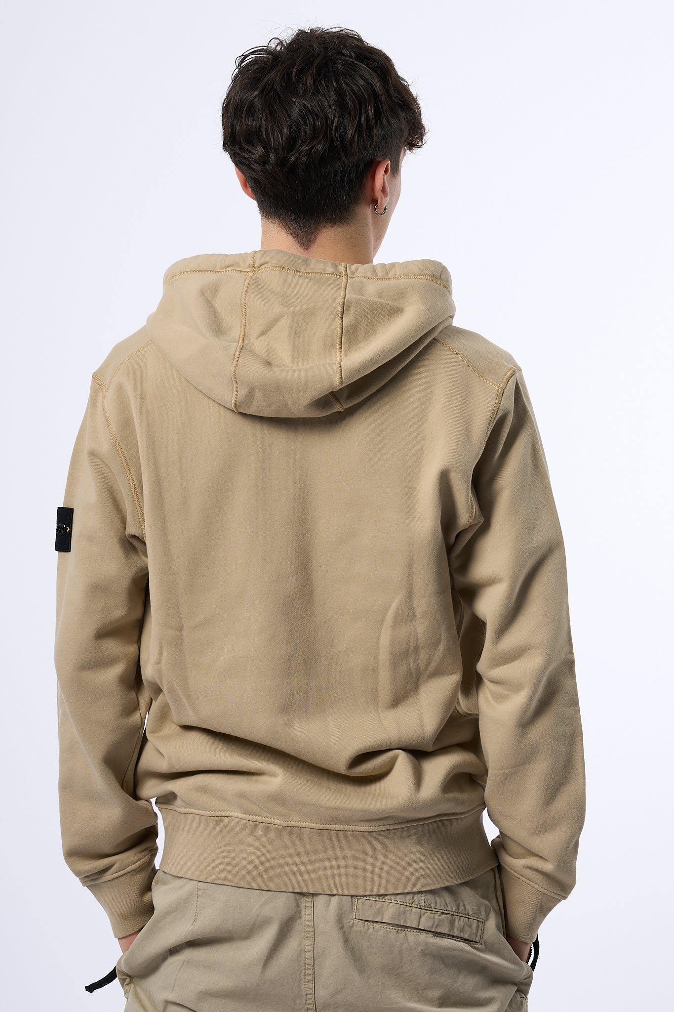 Stone Island Felpa Zip Cappuccio Desert Uomo-10