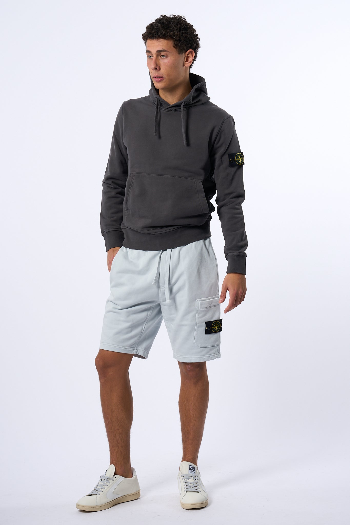 Stone Island Felpa con Cappuccio Antracite Uomo-4