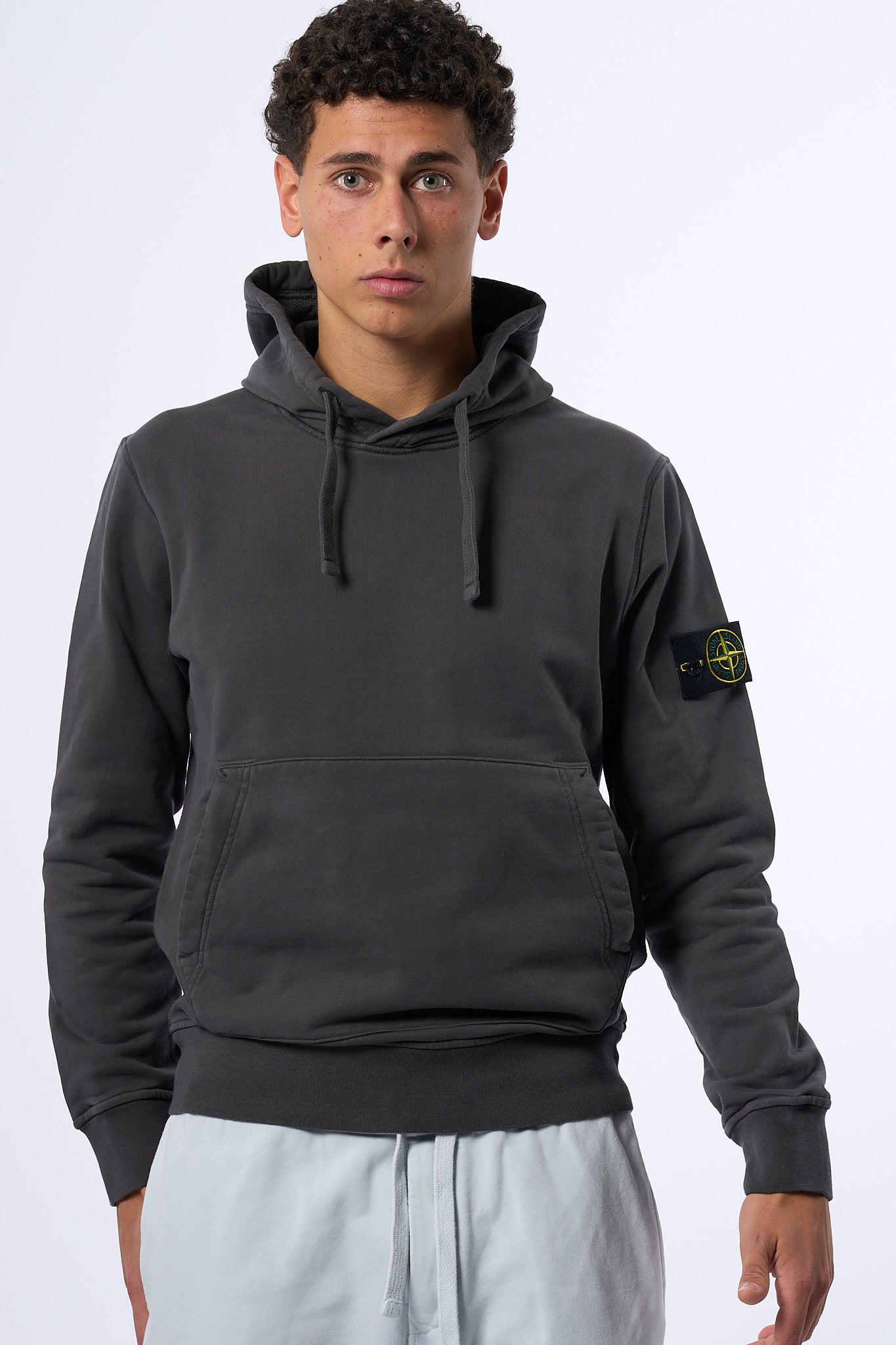 Stone Island Felpa con Cappuccio Antracite Uomo-3