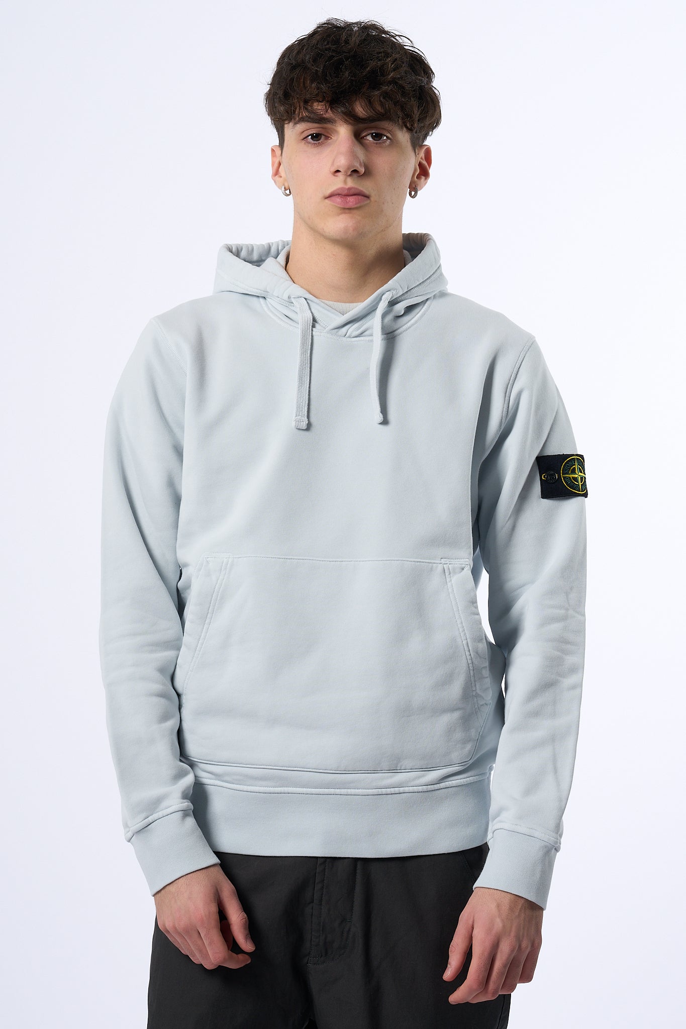 Stone Island Felpa con Cappuccio Cielo Uomo-2