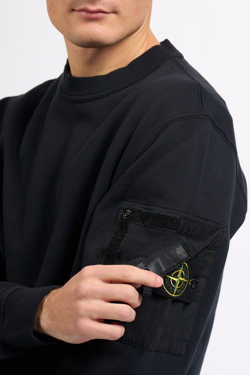 Stone Island Felpa con Taschino Blu Uomo-2