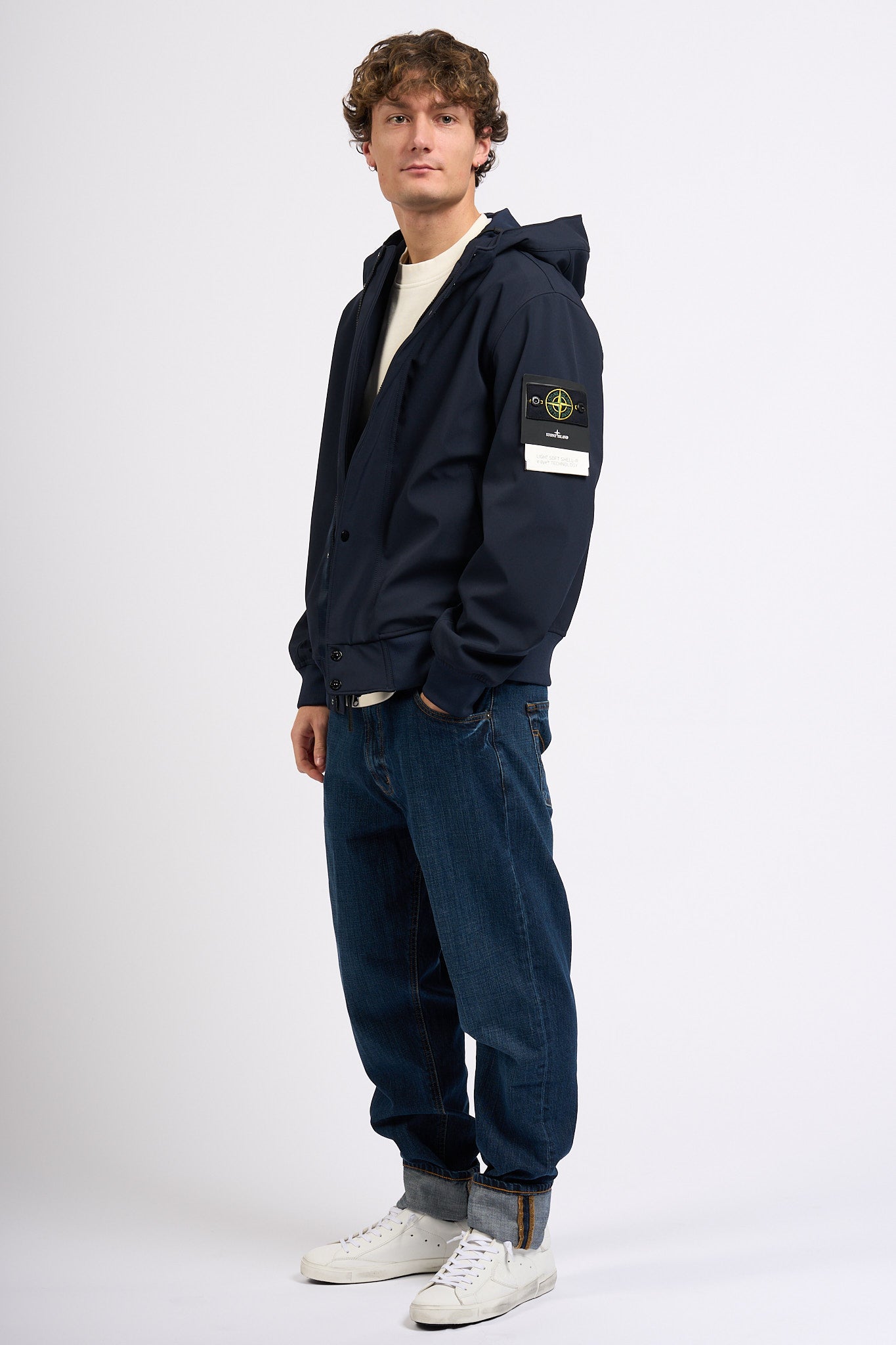 Stone Island Giubbino Soft Shell Blu Uomo-8