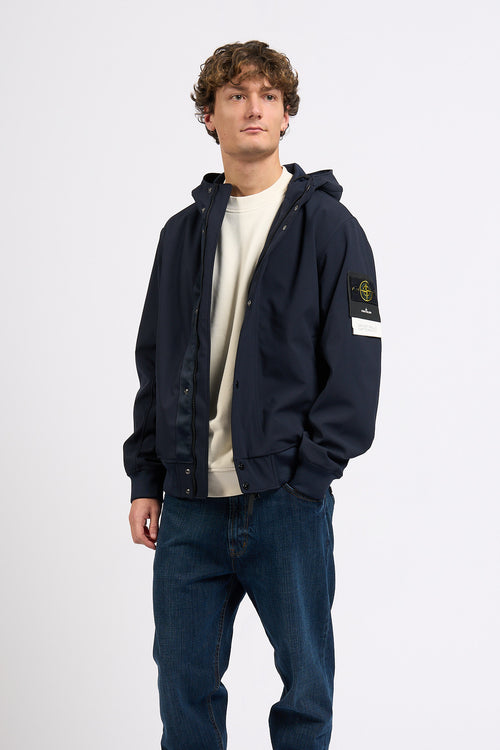 Stone Island Giubbino Soft Shell Blu Uomo