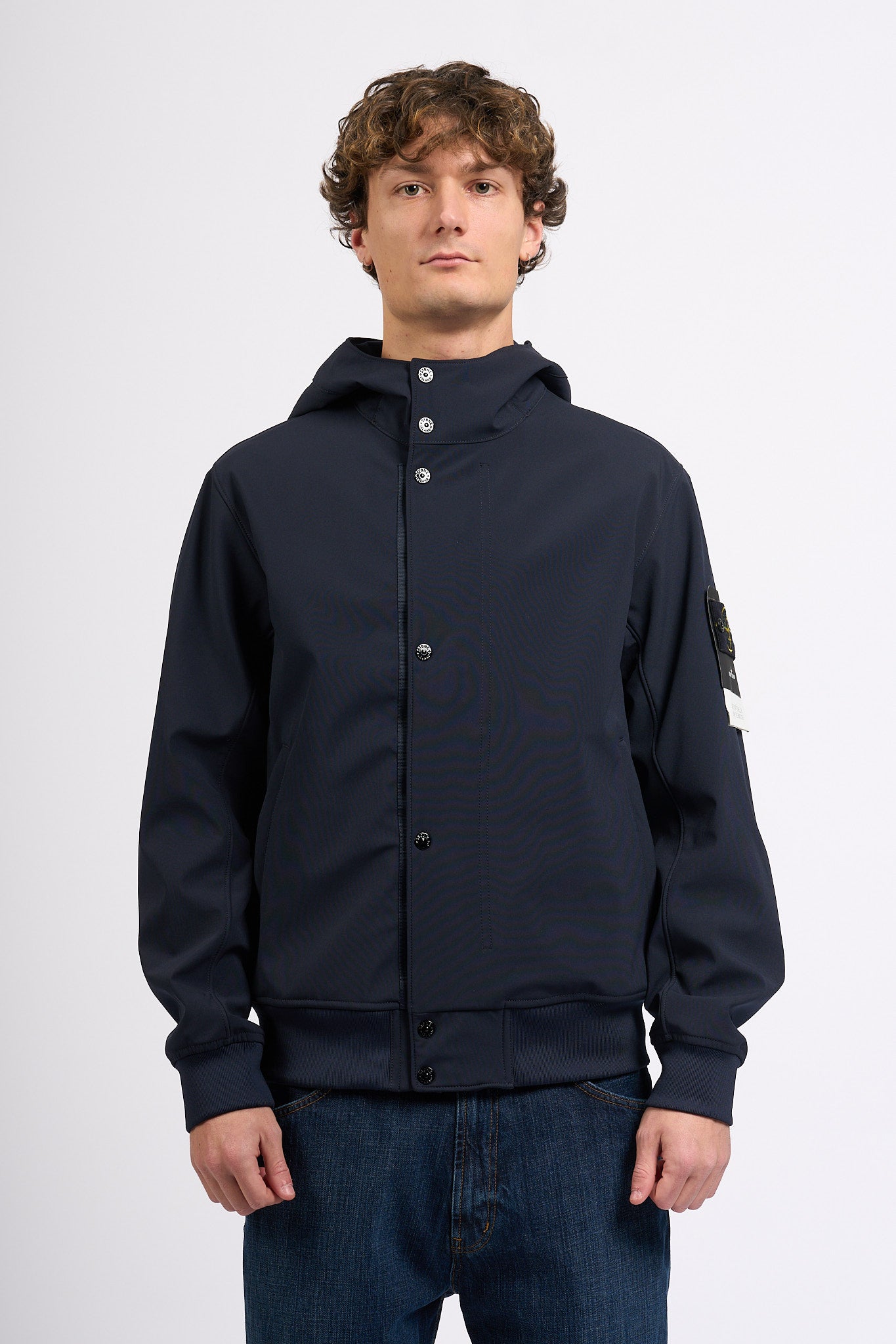 Stone Island Giubbino Soft Shell Blu Uomo-2