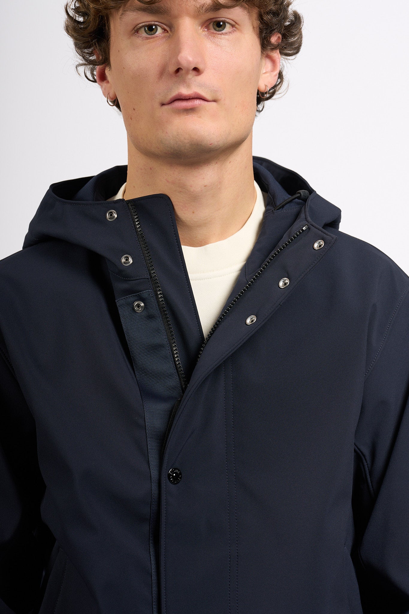 Stone Island Giubbino Soft Shell Blu Uomo-5