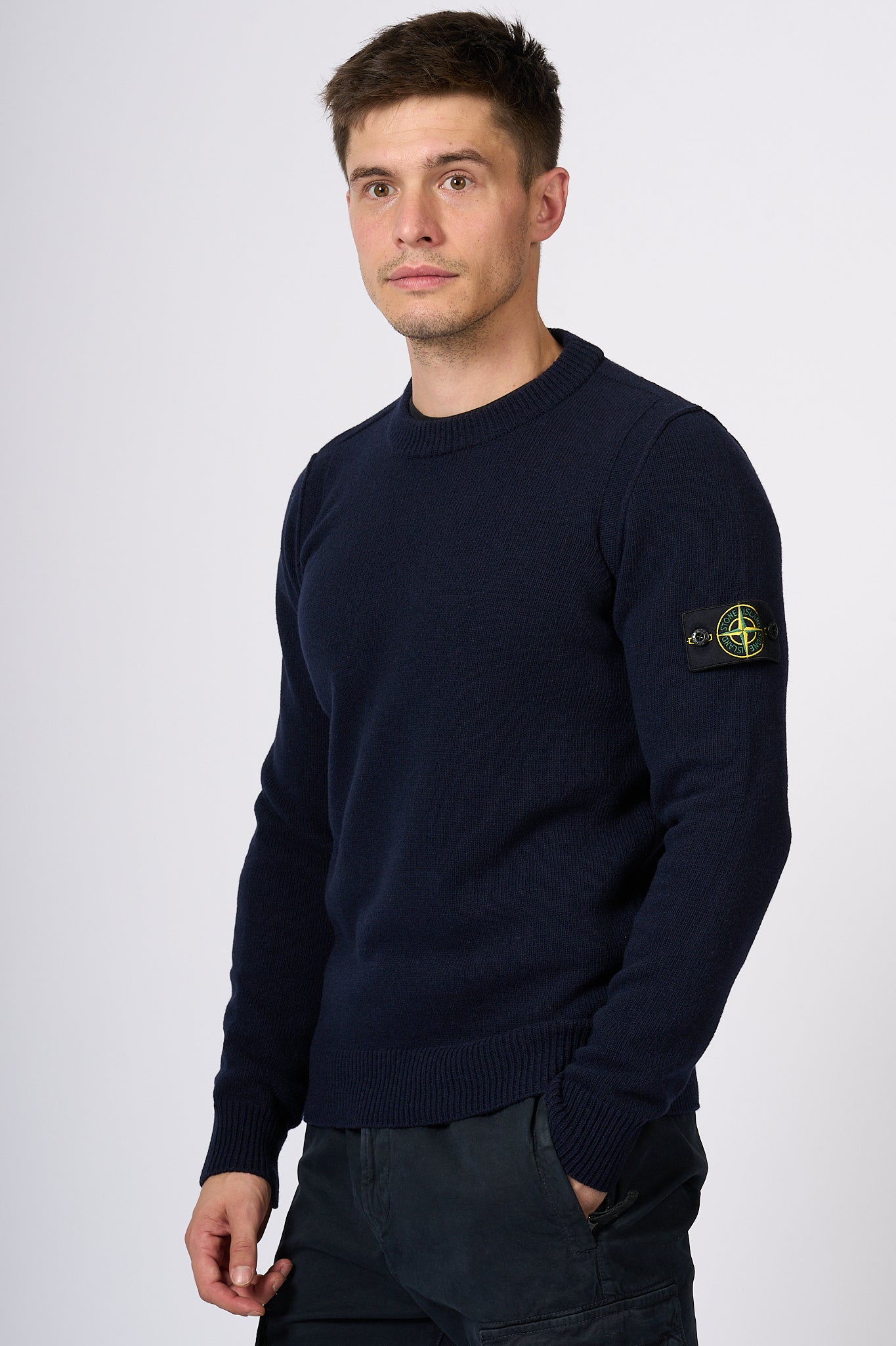 Stone Island Giro Lambswool Blue Men's Sweater-3