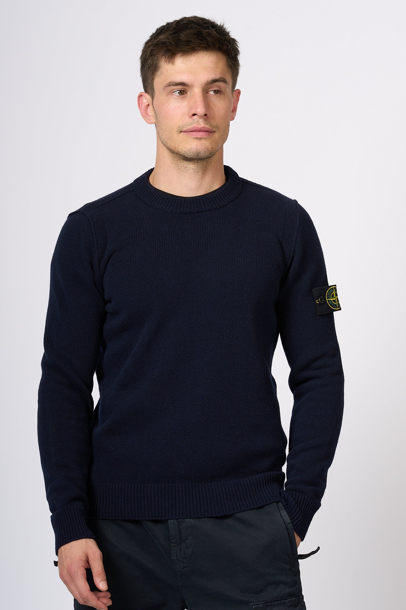 Stone Island Giro Lambswool Blue Men's Sweater-4