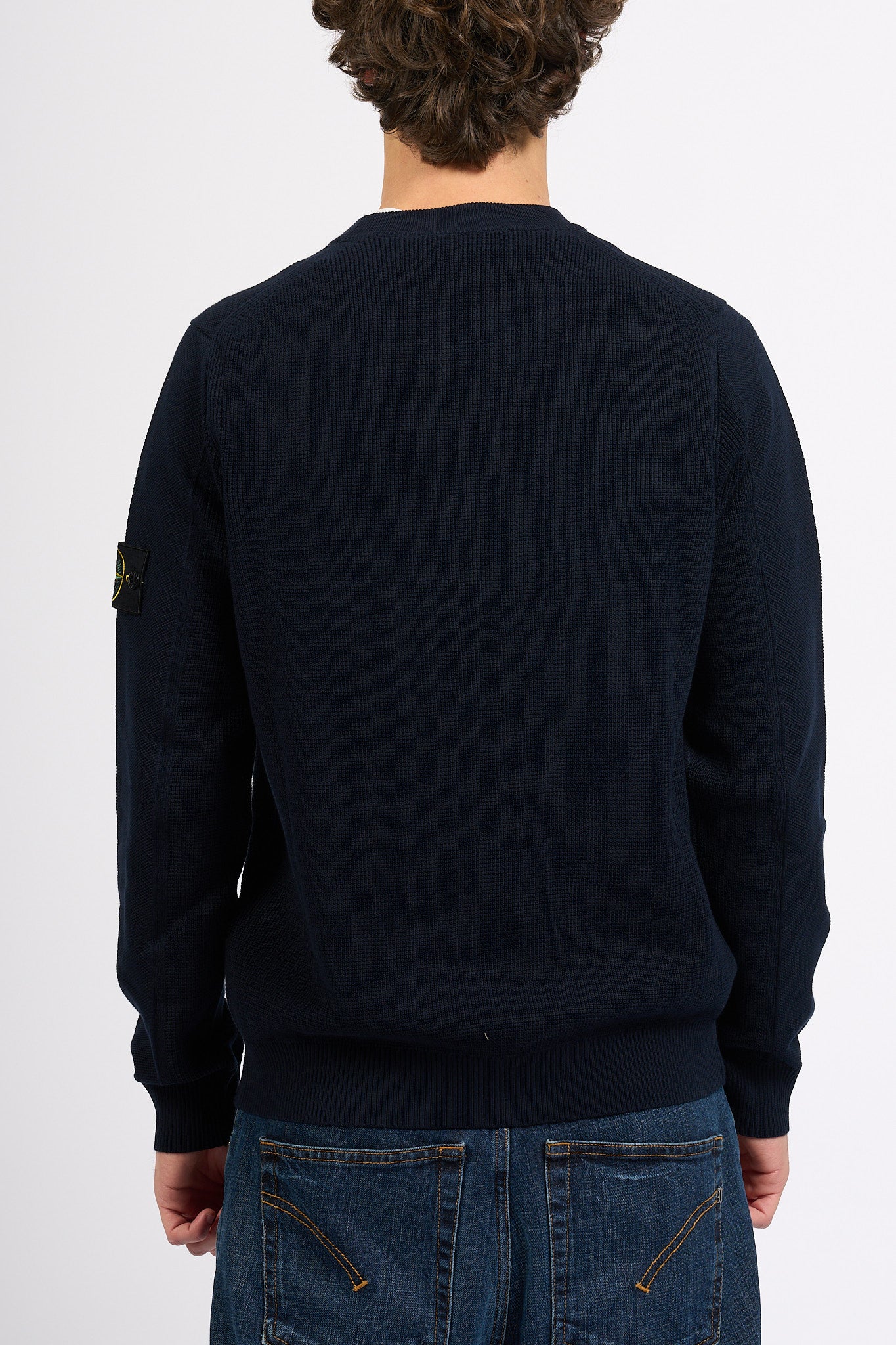 Stone Island Maglia Grana Di Riso Blu Uomo-6