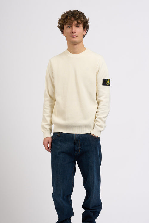 Stone island Maglia Grana Di Riso Avorio Uomo