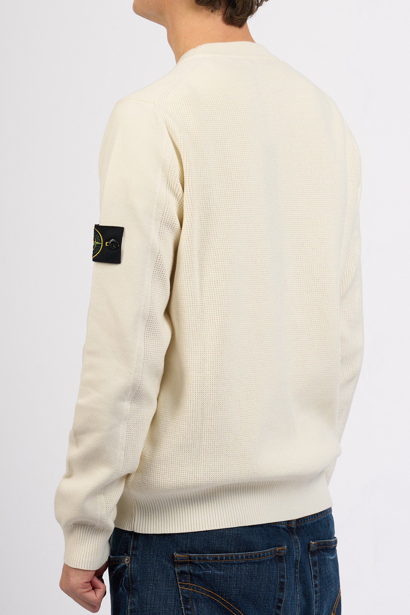 Stone island Maglia Grana Di Riso Avorio Uomo-6