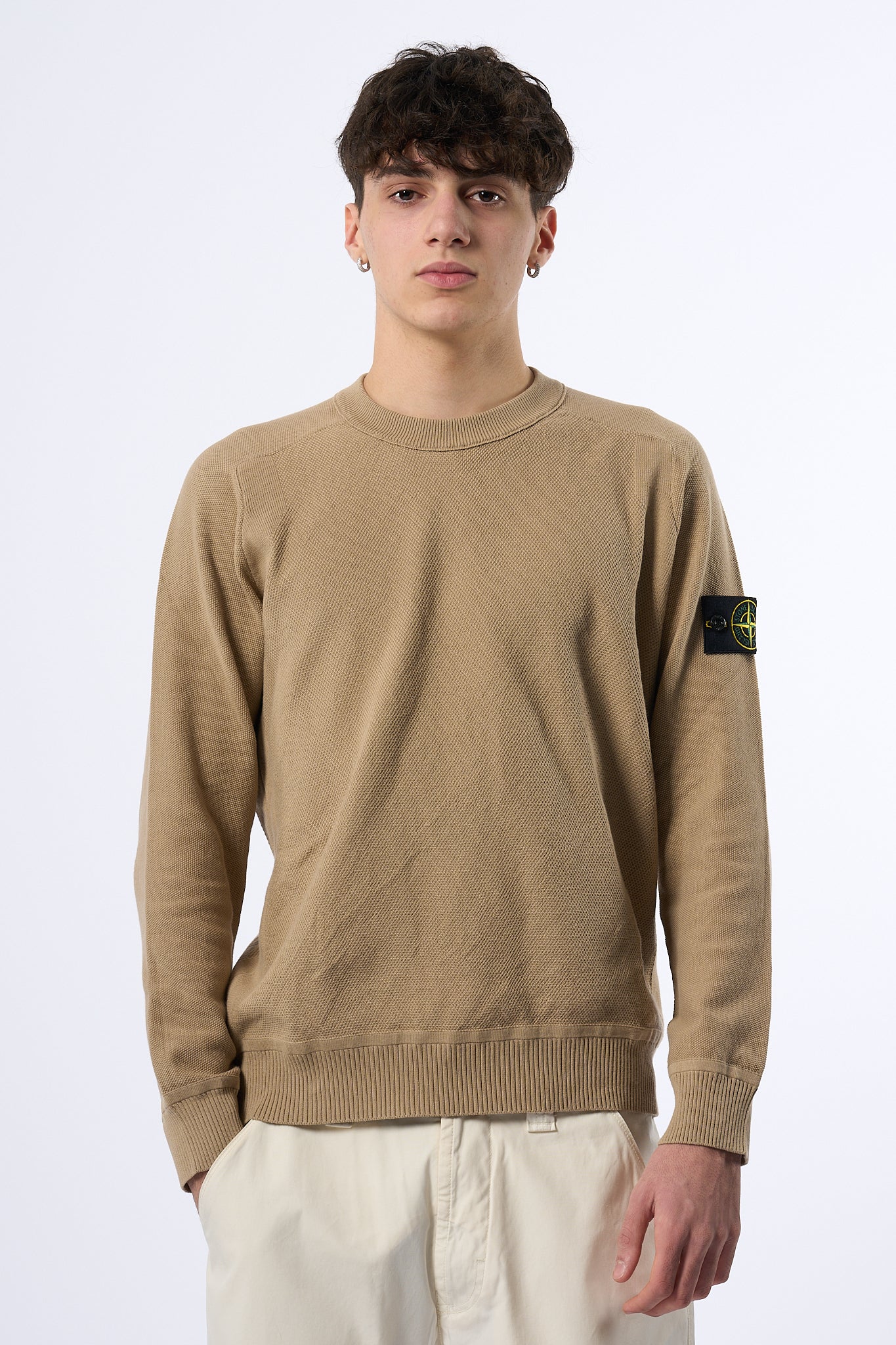 Stone Island Maglia Grana di Riso Biscotto Uomo-1