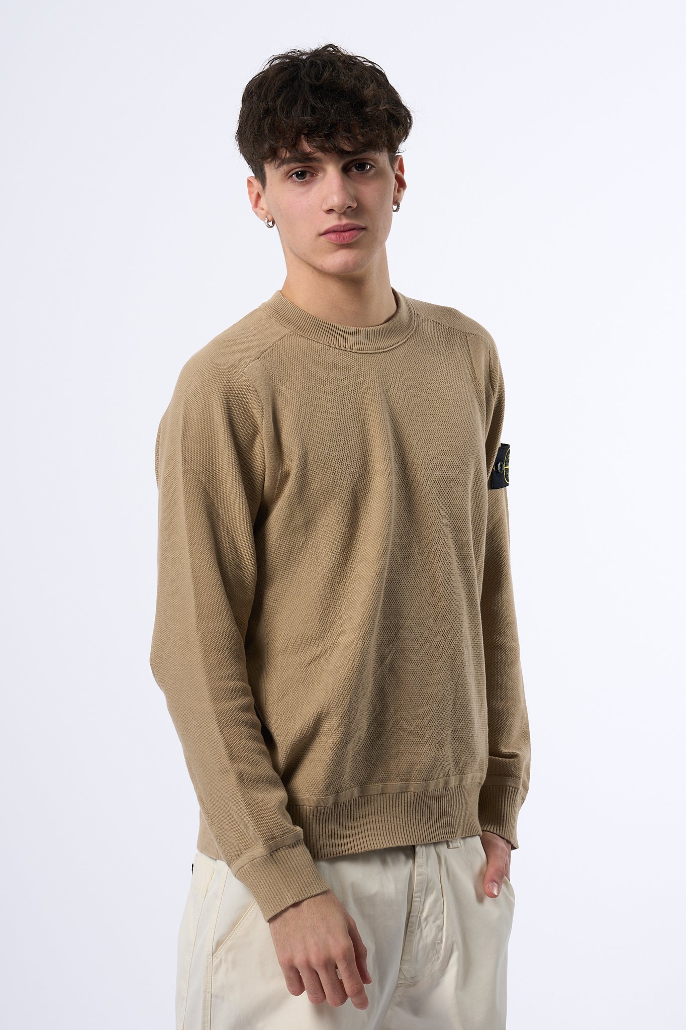 Stone Island Maglia Grana di Riso Biscotto Uomo-3