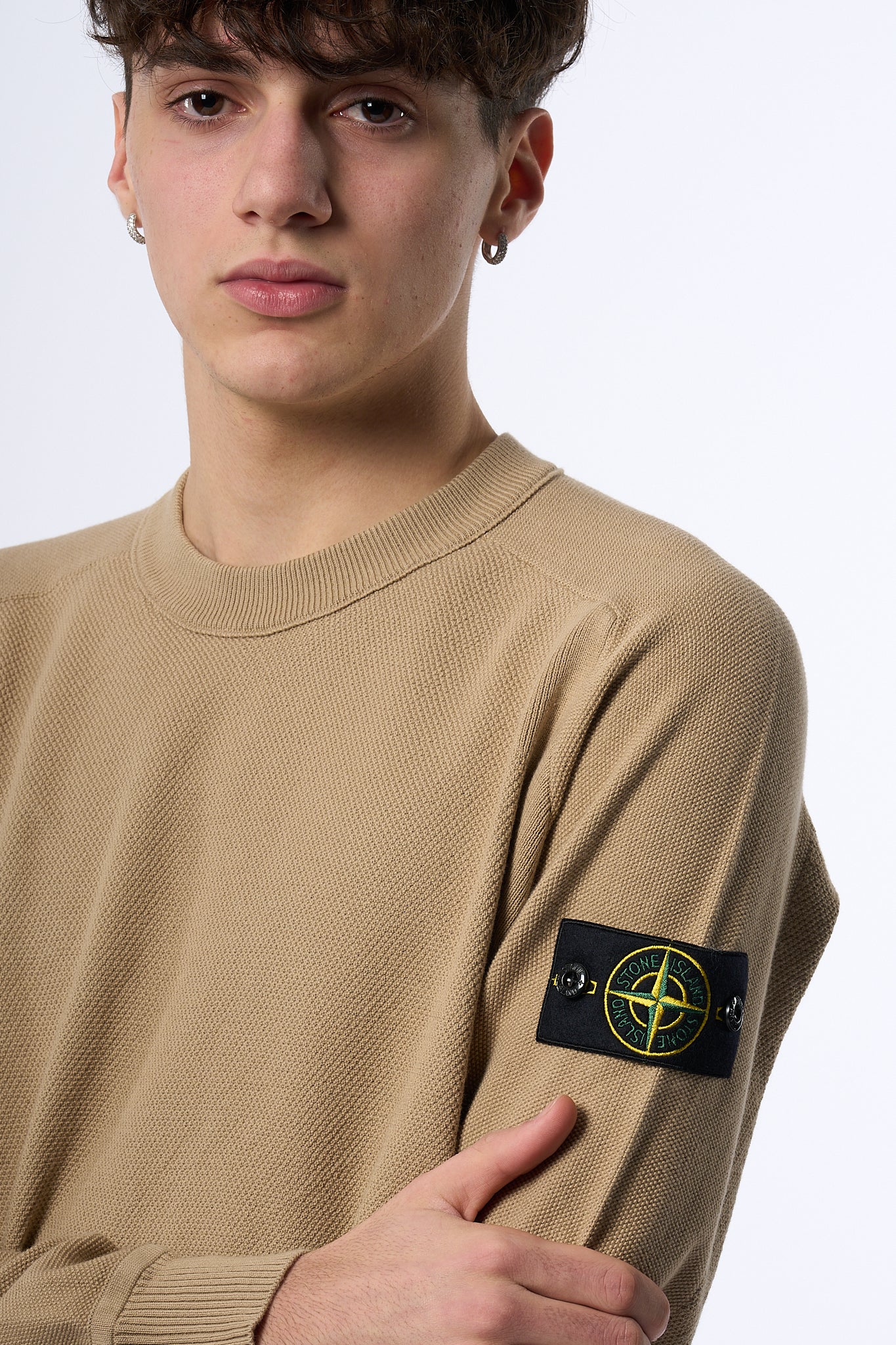 Stone Island Maglia Grana di Riso Biscotto Uomo-5