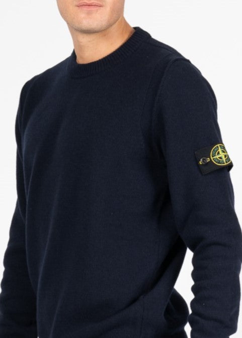 Stone Island Maglia Lambswool Blu Navy Uomo-2
