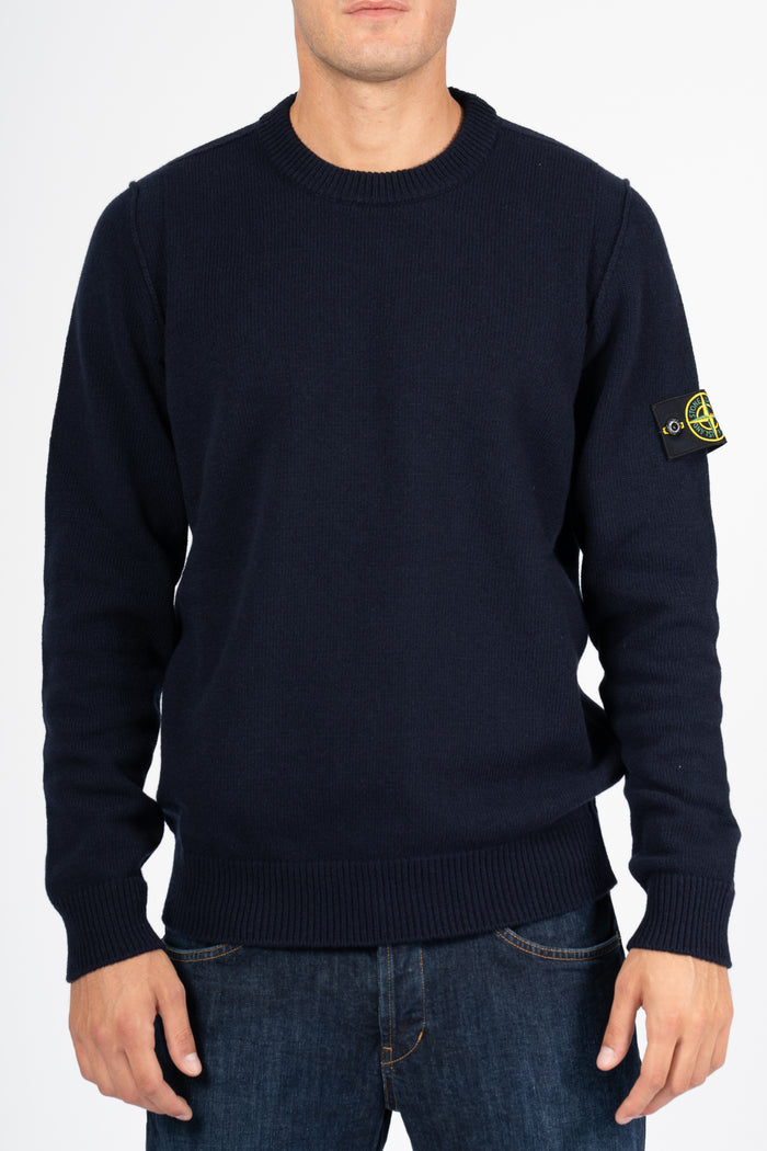 Stone Island Maglia Lambswool Blu Navy Uomo