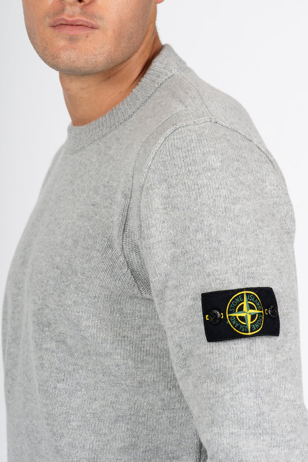 Stone Island Maglia Lambswool Grigio Chiaro Uomo