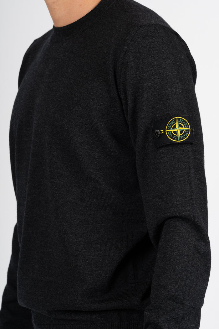 Stone Island Maglia Lana Rasata Antracite Uomo