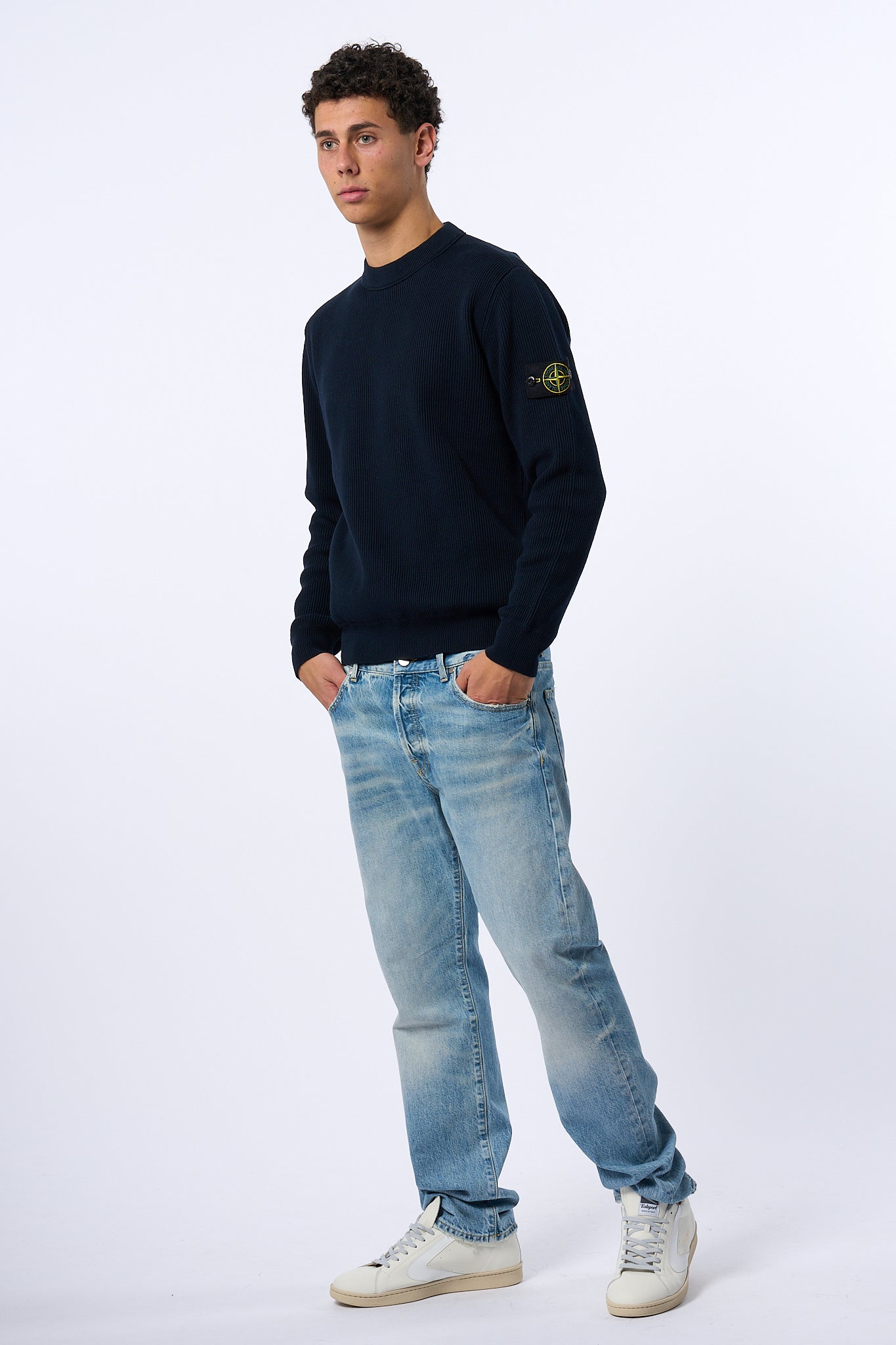 Stone island Maglia Costa Inglese Blu Uomo-8